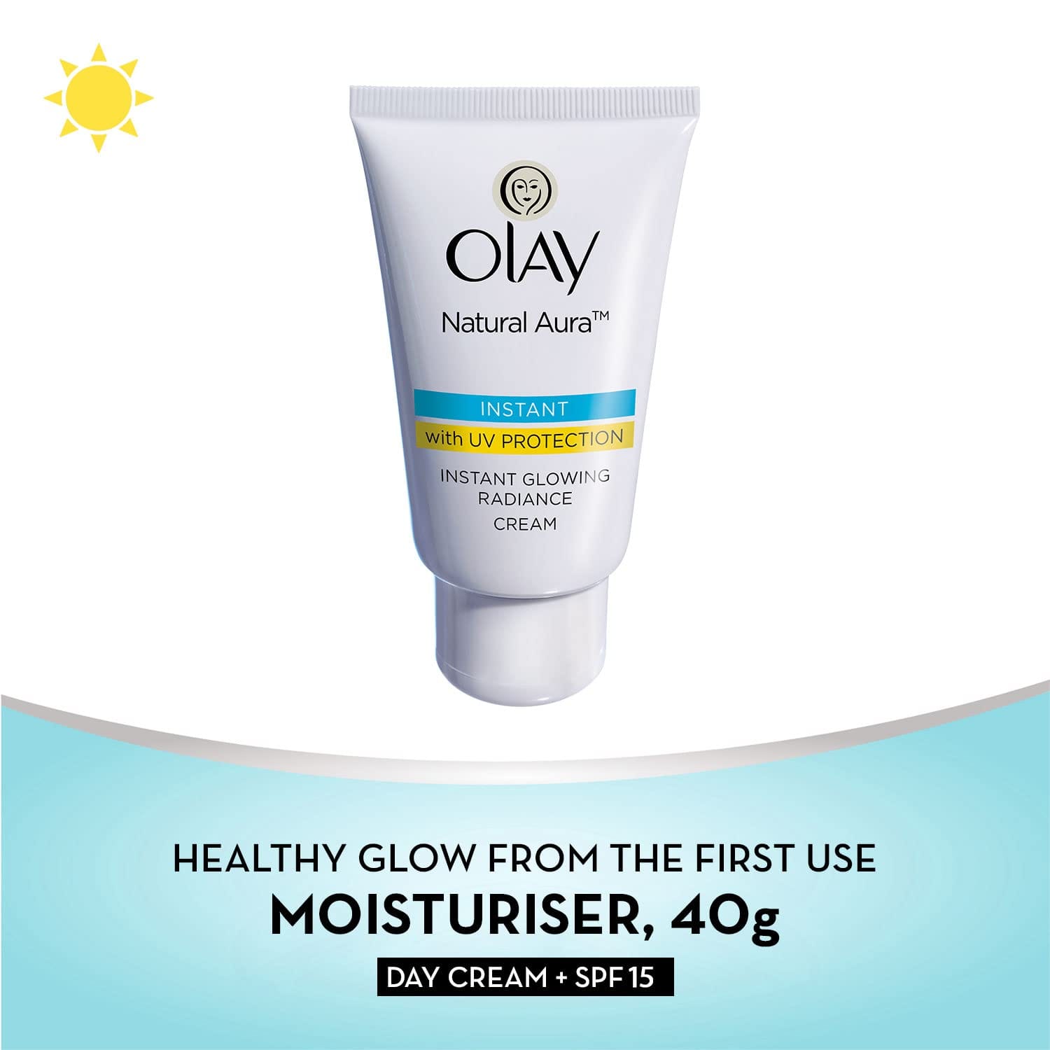Olay - Natural Aura Instant Day Cream with SPF 15 | Glowing Radiance Cream (40g) - BEAUTY BRATS