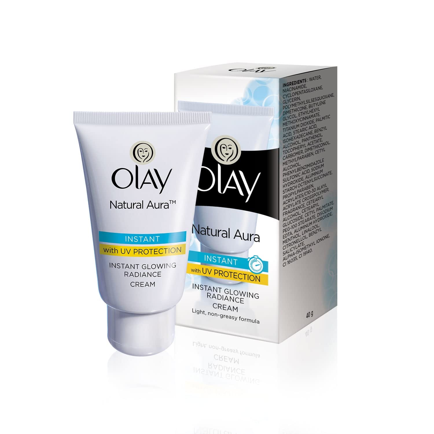 Olay - Natural Aura Instant Day Cream with SPF 15 | Glowing Radiance Cream (40g) - BEAUTY BRATS