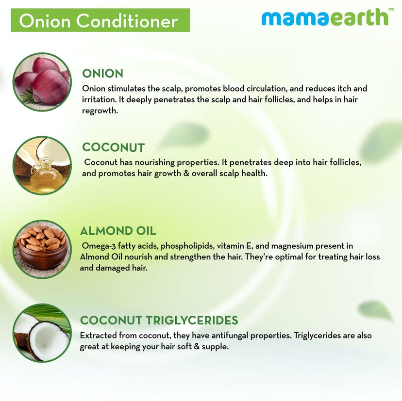 Mamaearth Onion Conditioner for Hair Growth and Hair Fall Control with Onion and Coconut (400mL)
