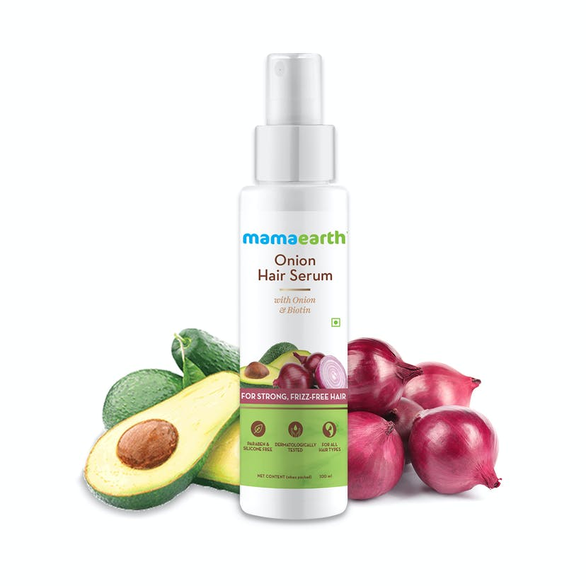 Mamaearth Onion Hair Serum with Onion & Biotin for Strong, Frizz-Free Hair (100mL)