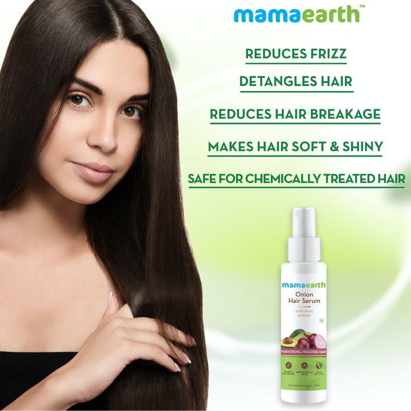 Mamaearth Onion Hair Serum with Onion & Biotin for Strong, Frizz-Free Hair (100mL)