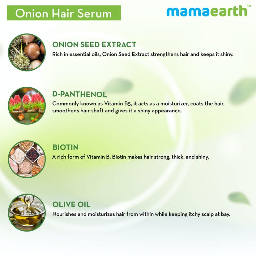 Mamaearth Onion Hair Serum with Onion & Biotin for Strong, Frizz-Free Hair (100mL)