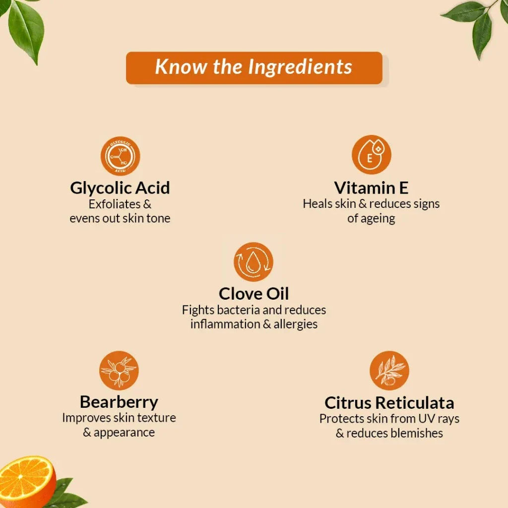 Fix Derma - Glycolic Acid, Orange Face Wash For Oily And Glowing Skin For Women And Men (75g)