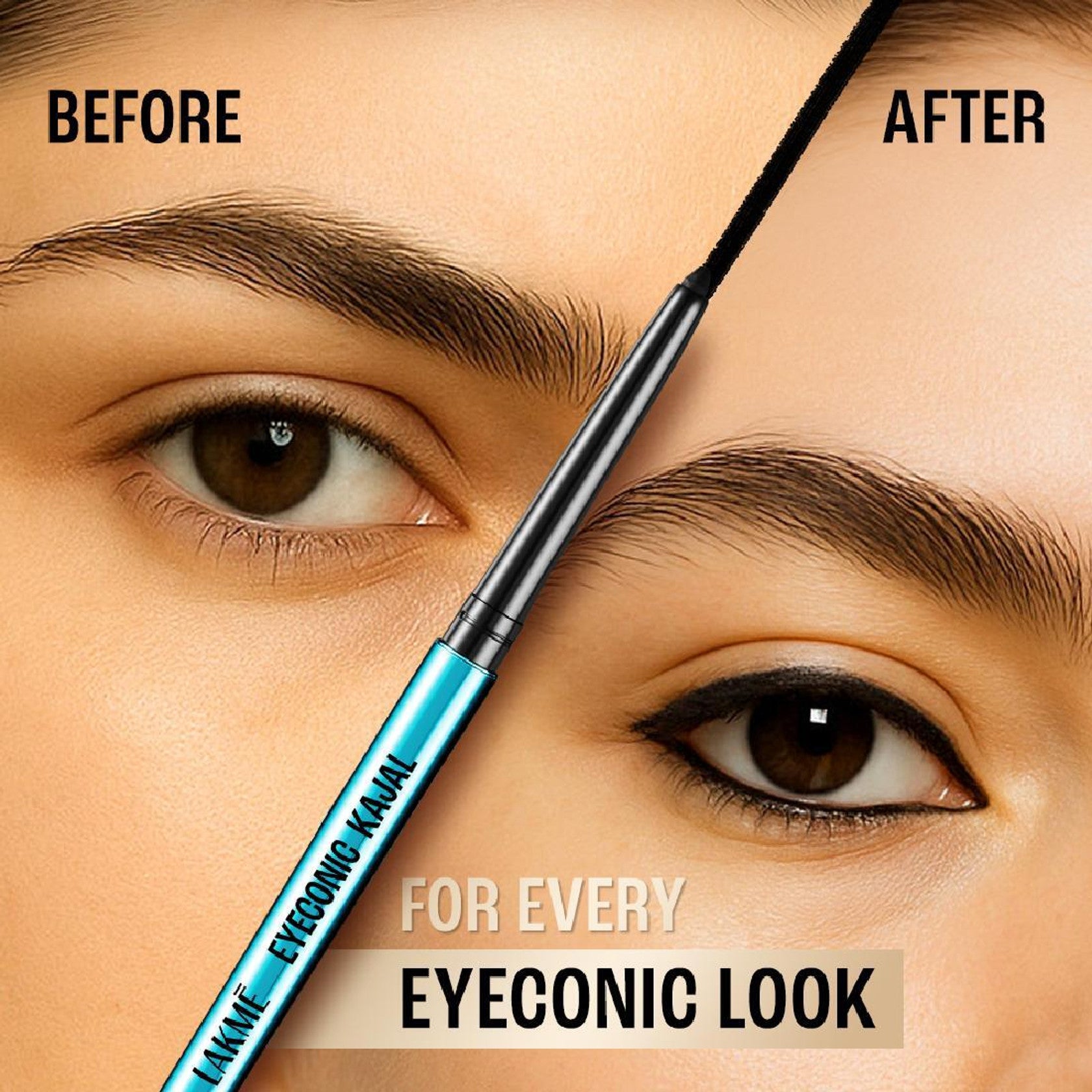 Lakme 9to5 Set of 2 Eyeconic Kajal Matte Finish & Lasts upto 24hrs 0.35g Each - Deep Black