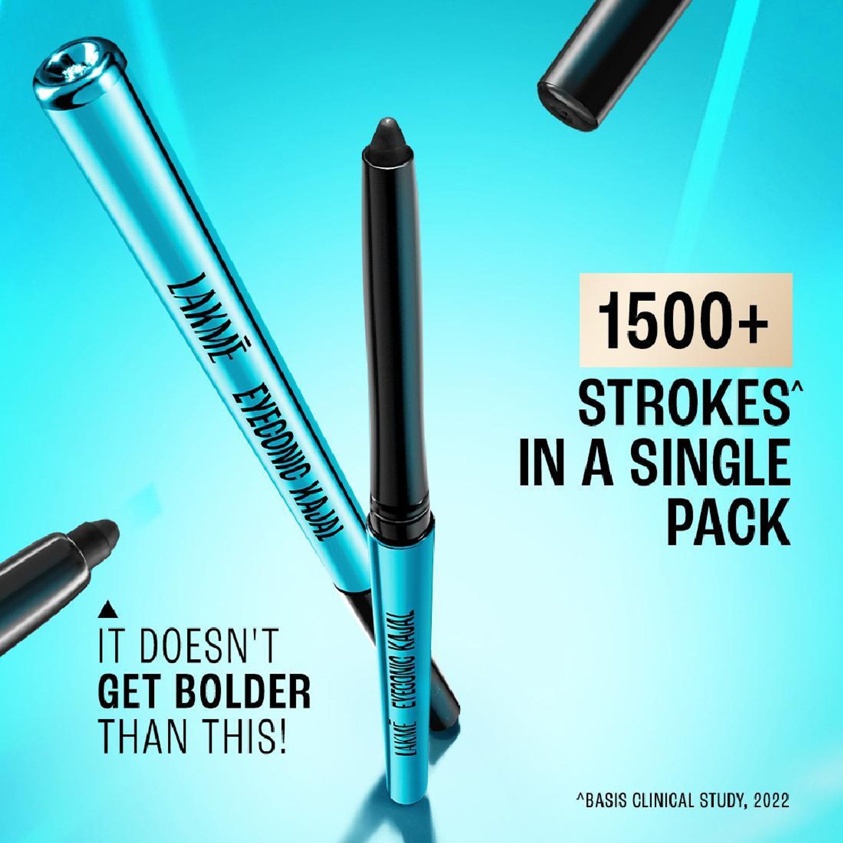 Lakme 9to5 Set of 2 Eyeconic Kajal Matte Finish & Lasts upto 24hrs 0.35g Each - Deep Black