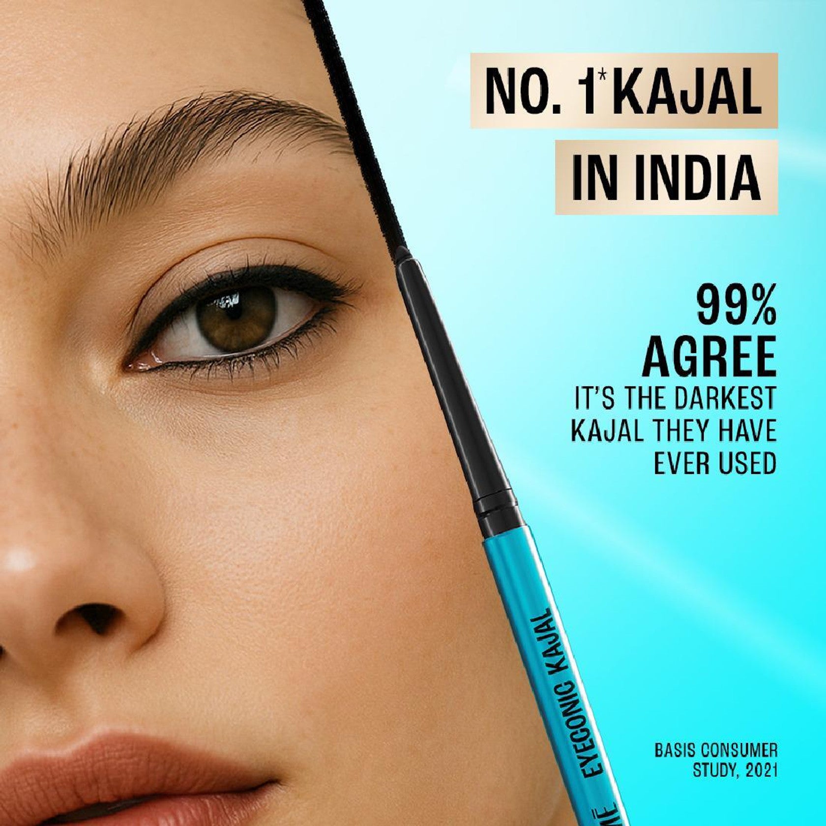 Lakme 9to5 Set of 2 Eyeconic Kajal Matte Finish & Lasts upto 24hrs 0.35g Each - Deep Black