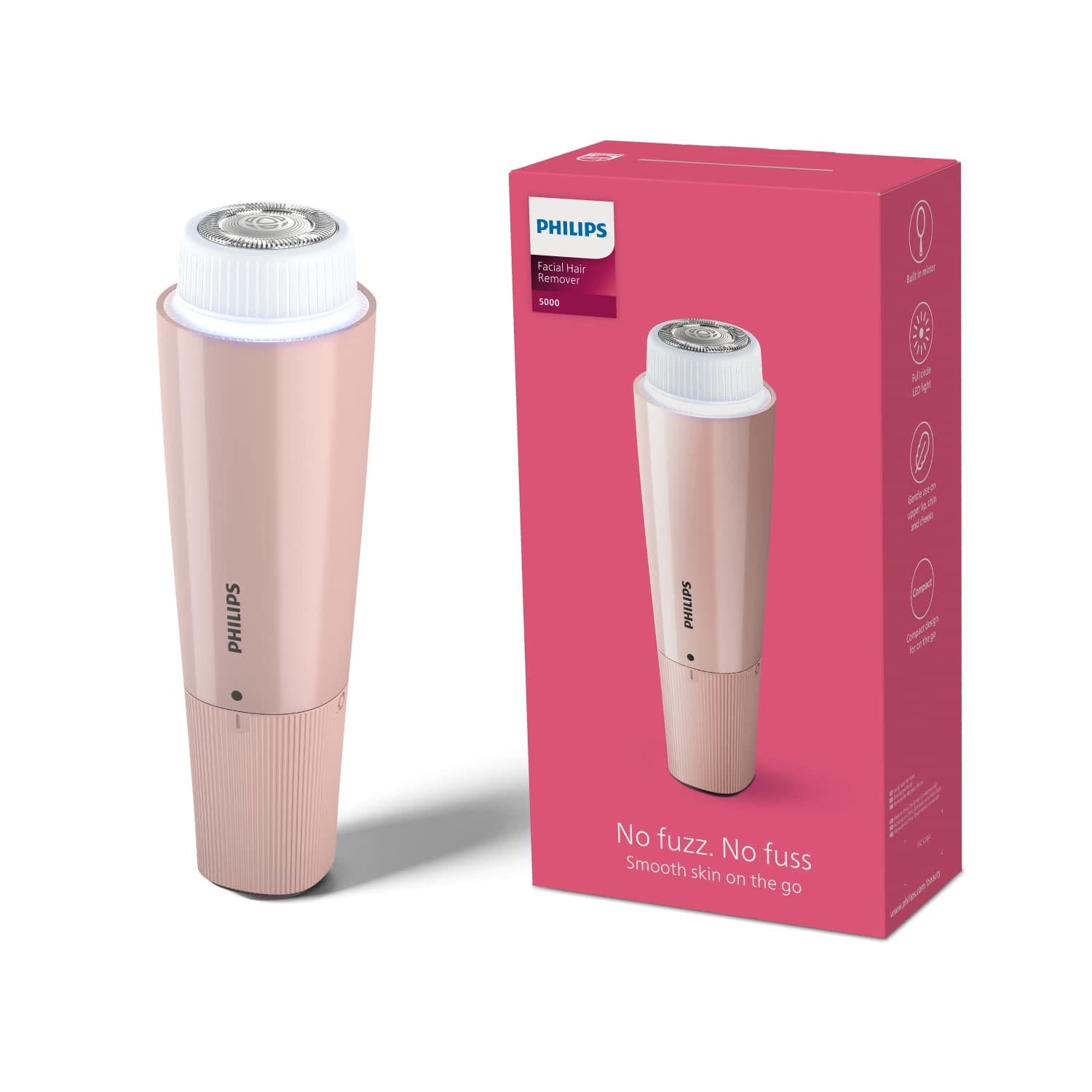 Philips - Cordless Facial Hair Remover with Wide Hypoallergenic Head for gentle experience at home (BRR454/00) - BEAUTY BRATS