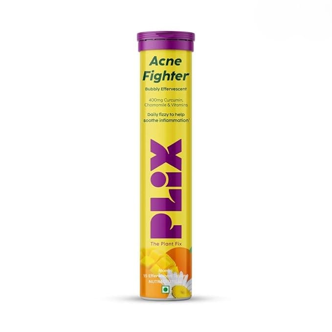Plix - Acne Fighter Bubbly Effervescent Daily Fizzy To Help Soothe Inflammation Flavour Tablets (15N) - BEAUTY BRATS