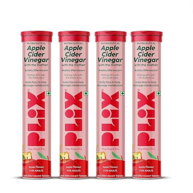 Plix - Apple Cider Vinegar Daily Fizzy To Help Manage Metabolism (Pack Of 4 Tubes) - BEAUTY BRATS