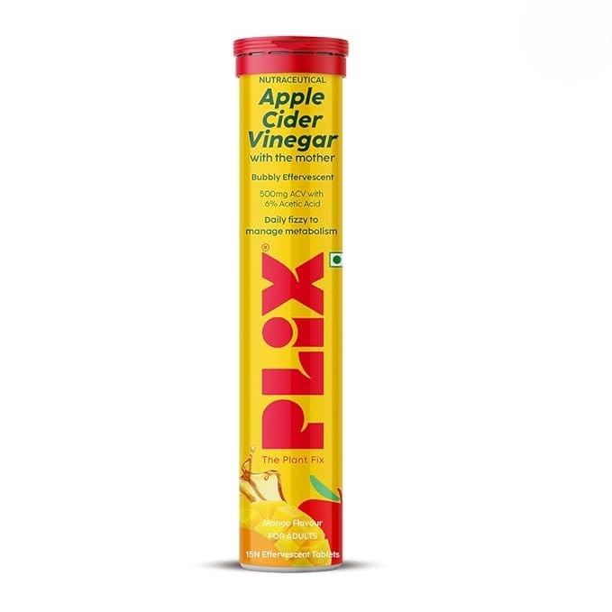 Plix - Apple Cider Vinegar Daily Fizzy To Manage Weight Mango Flavour Tablets (15N) - BEAUTY BRATS