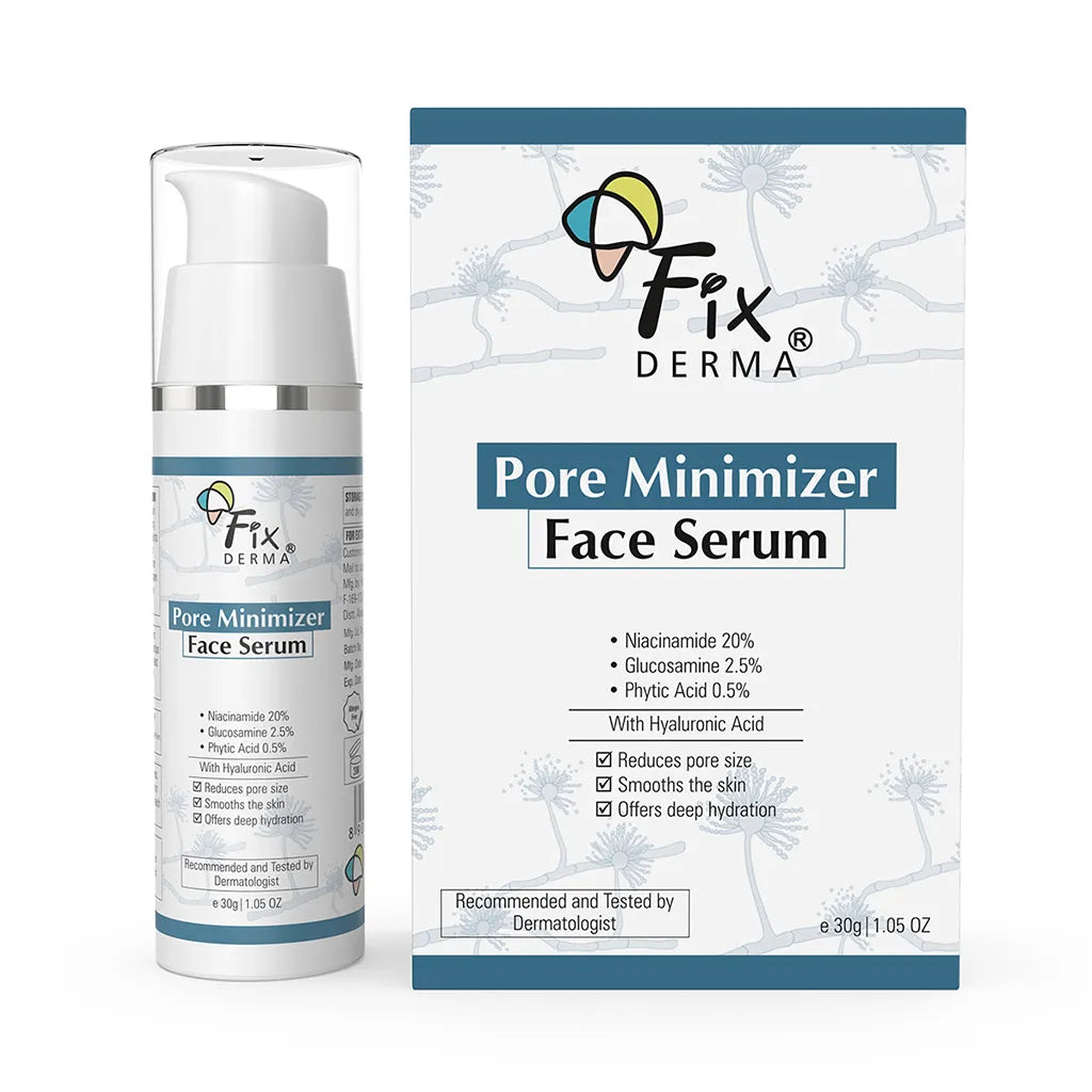 Fix Derma - 2.5% Glucosamine, 0.5% Phytic Acid, 20% Niacinamide & Hyaluronic Acid Serum For Open Pores - Pore Minimizer Face Serum (15g)