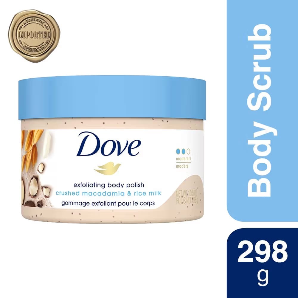 Dove - Exfoliating Body Polish Crushed Macadamia & Rice Milk (298g)