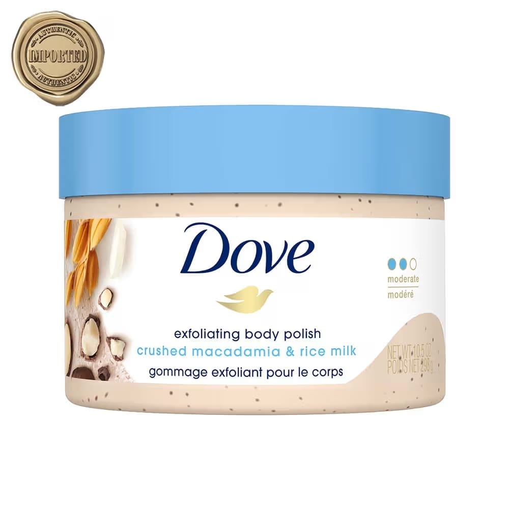 Dove - Exfoliating Body Polish Crushed Macadamia & Rice Milk (298g)
