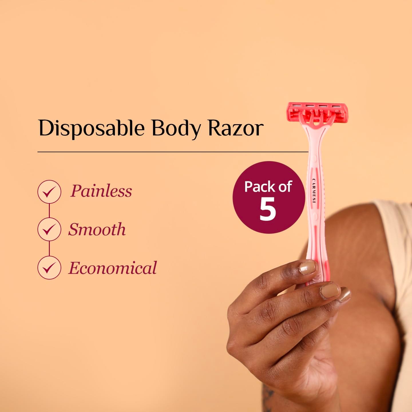 Carmesi -  Body Razor Disposable (5 Razors)