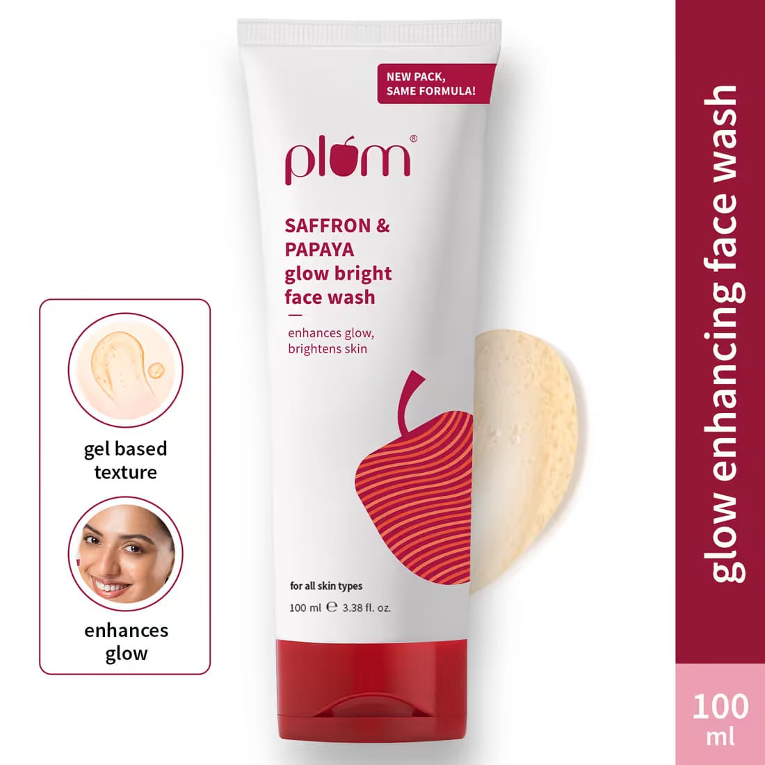 Plum - Saffron & Papaya Glow Bright Face Wash (100ML)