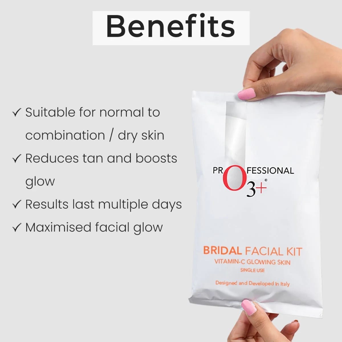 O3+ - Bridal Facial Kit Vitamin C Glowing Skin (Single Use) [73ML+79g]