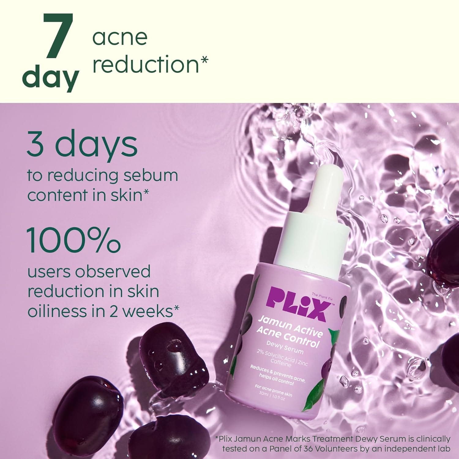 Plix - Jamun Active Acne Regime Combo [Serum + Cleanser + Moisturizer + Toner]