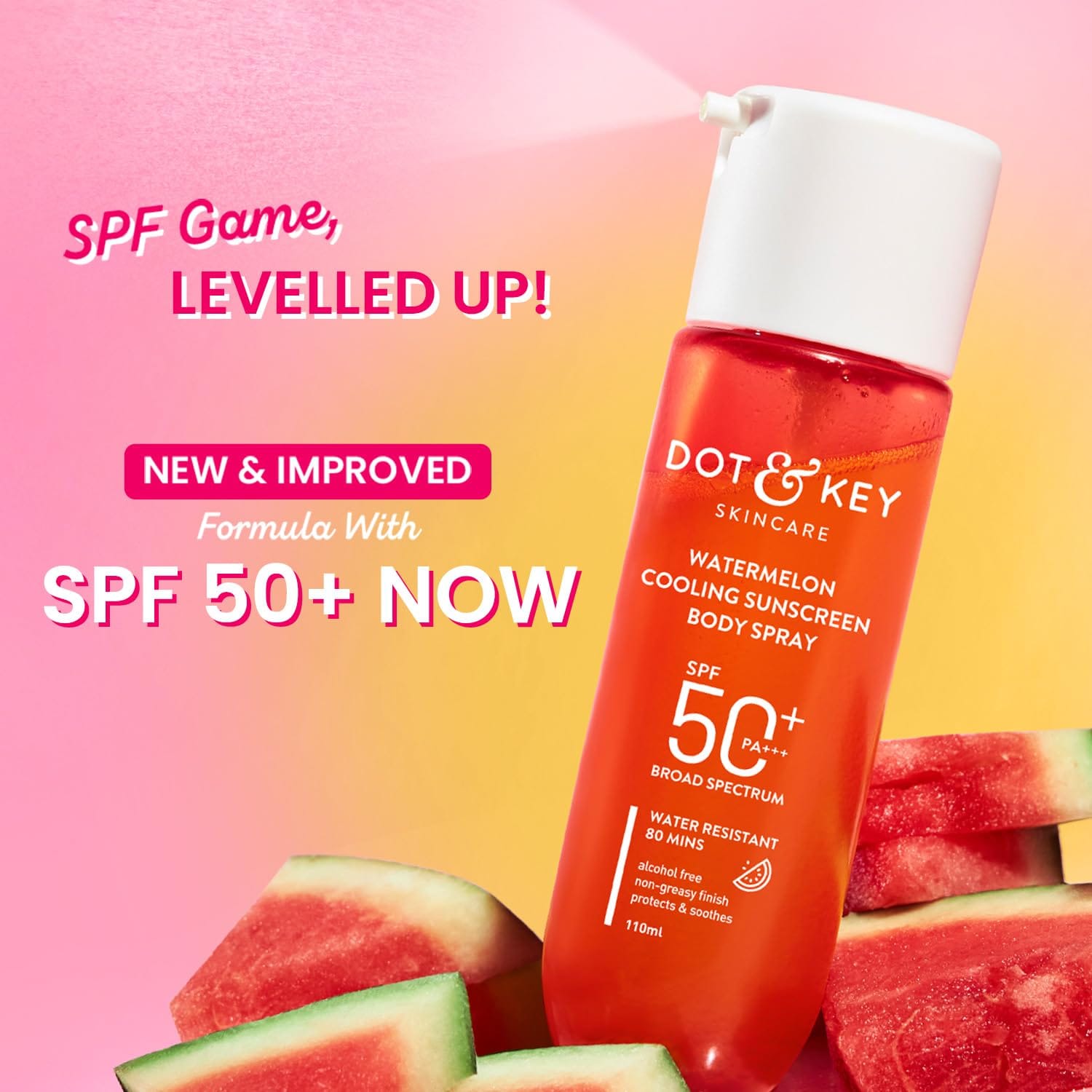 DOT & KEY - Watermelon Cooling Sunscreen Body Spray Spf 50 Pa+++ (110ML)