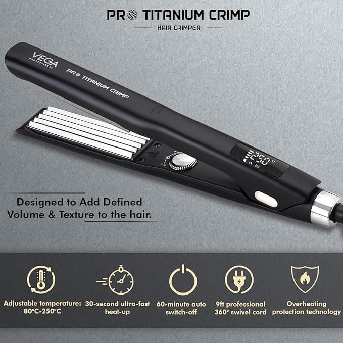 Vega Professional - Pro Titanium Crimp Hair Crimper (VPPMS - 02)