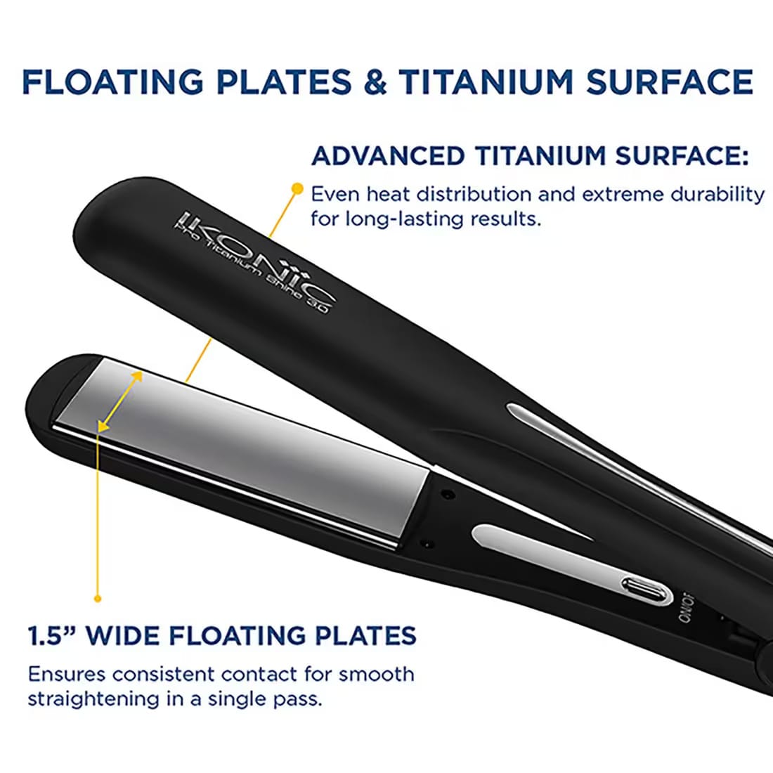 Ikonic Professional - Pro Titanium Shine 3.0 1.5" Wide Floating Plates