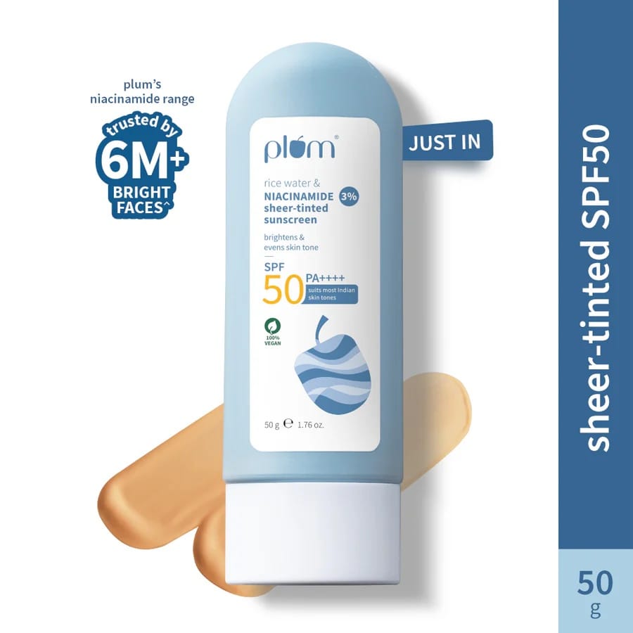 Plum - Rice Water & Niacinamide Sheer - Tinted Sunscreen Spf 50 PA++++ (50g)