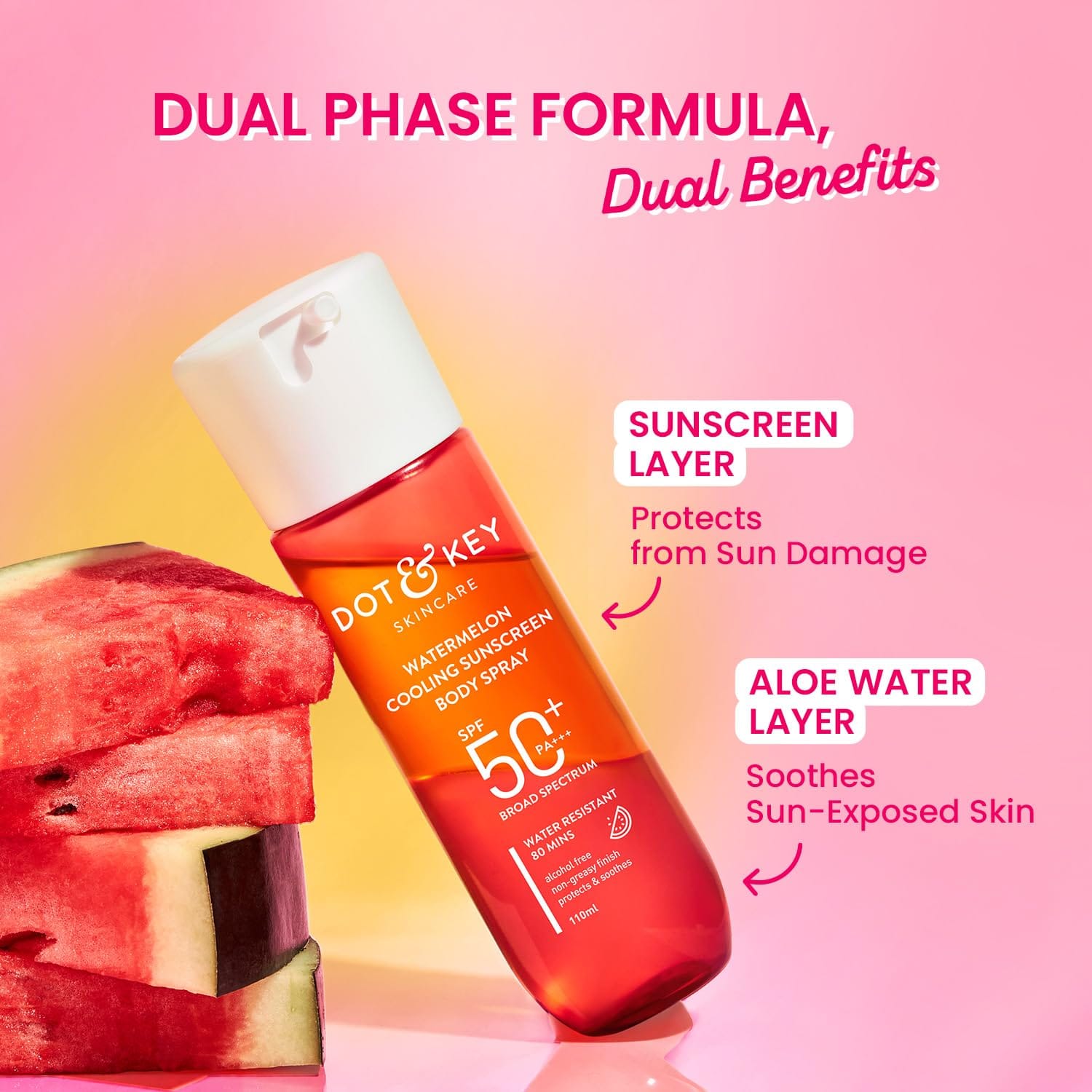 DOT & KEY - Watermelon Cooling Sunscreen Body Spray Spf 50 Pa+++ (110ML)
