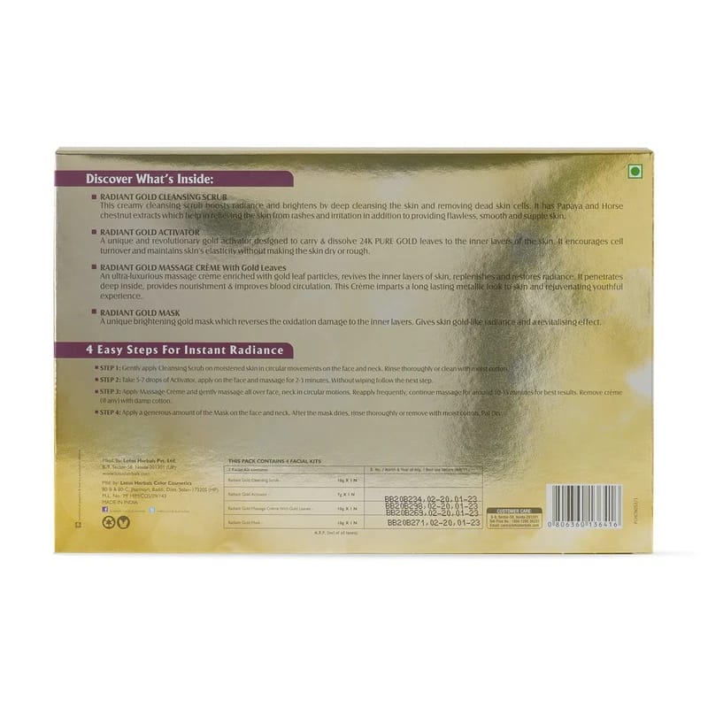 Lotus Herbals - Radiant Gold Cellular Glow Facial Kit