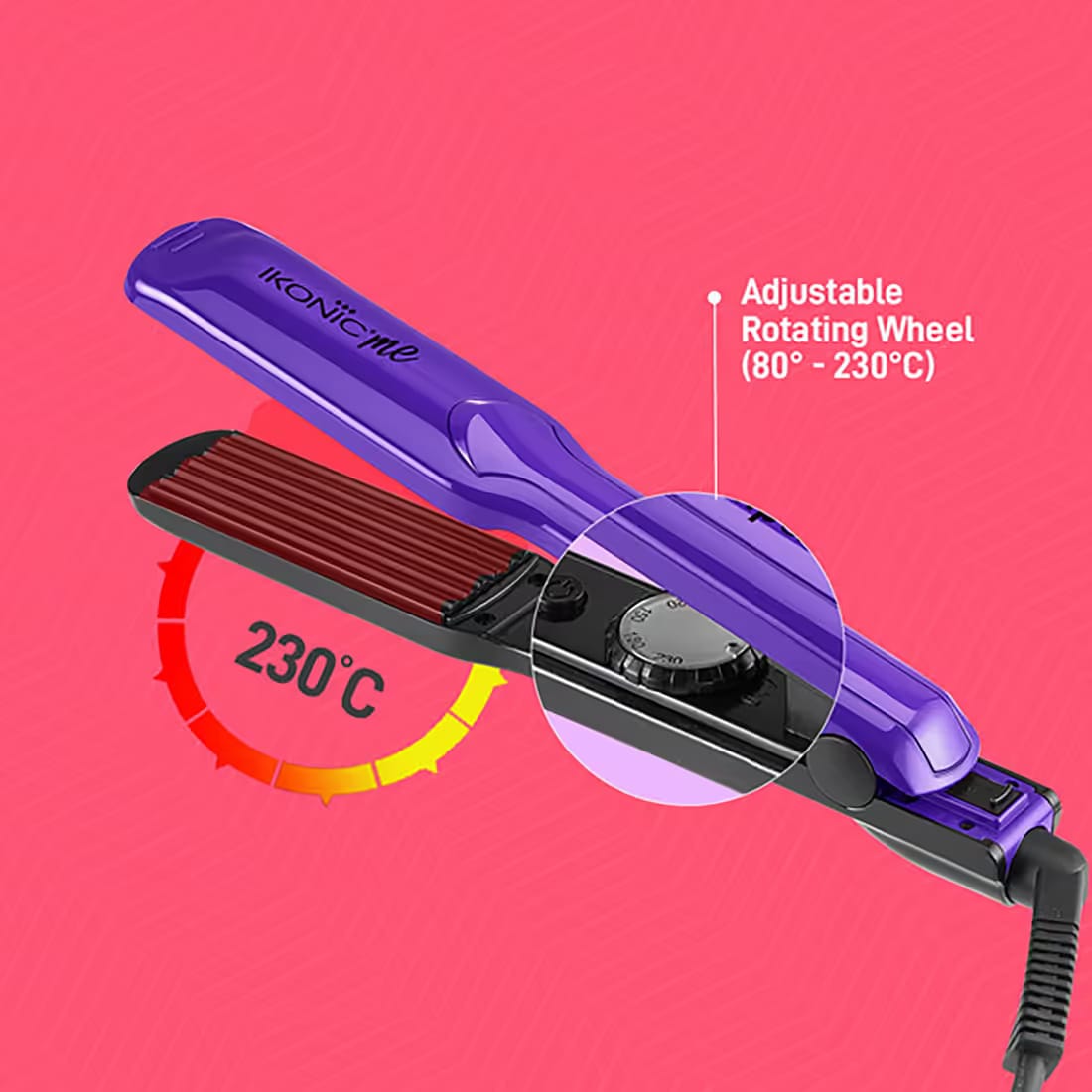 Ikonic Professional - Hair Crimper Crimp & Style 1.5 Inch Wide Texture Plates