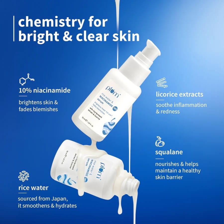 Plum - Rice Water & Niacinamide Serum 10% (50ML)