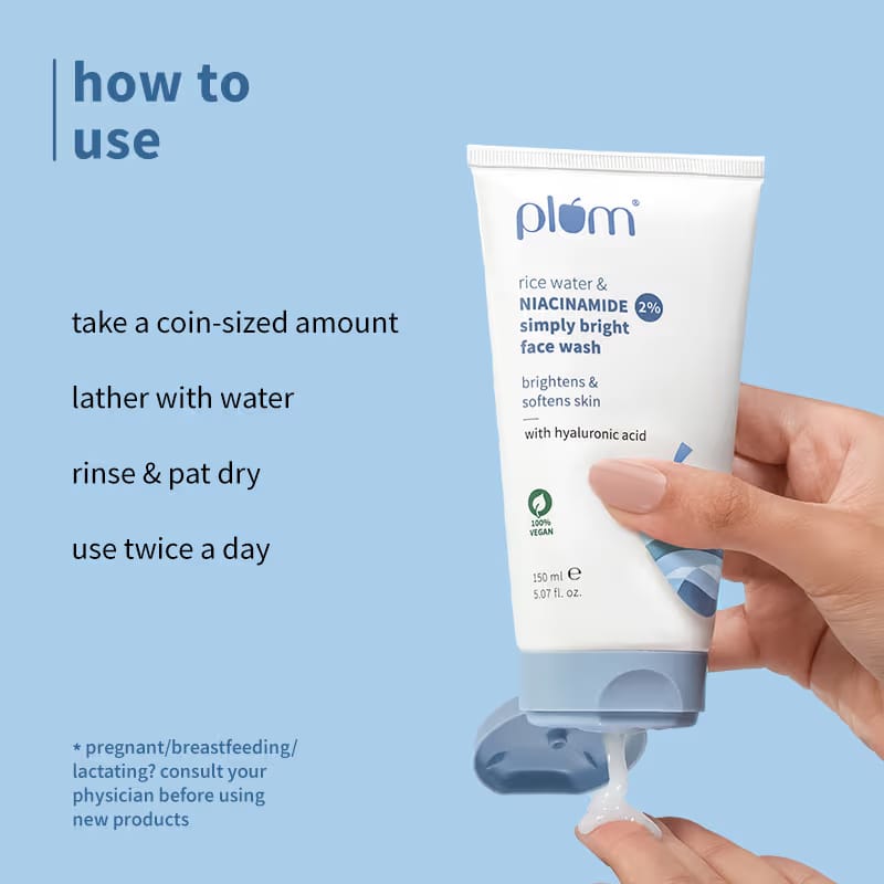 Plum - Rice Water & Niacinamide Simply Bright 2% Face Wash (150ML)