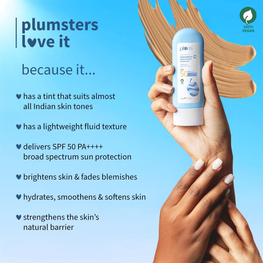 Plum - Rice Water & Niacinamide Sheer - Tinted Sunscreen Spf 50 PA++++ (50g)