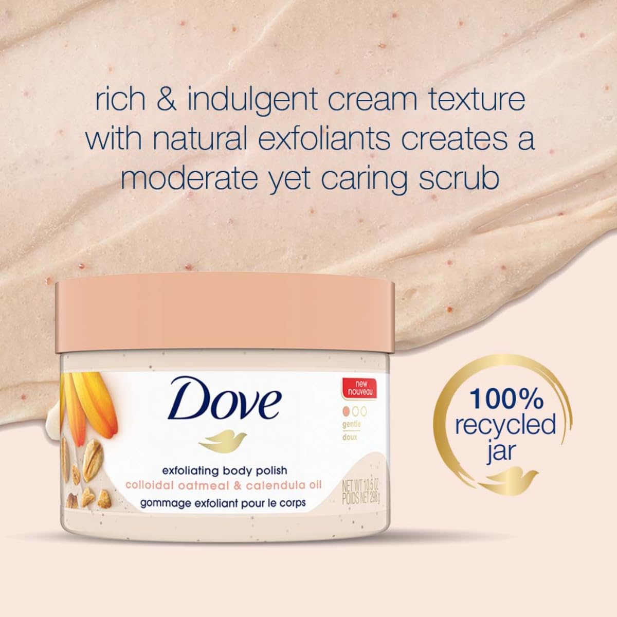 Dove - Exfoliating Body Polish Colloidal Oatmeal & Calendula Oil (298g)