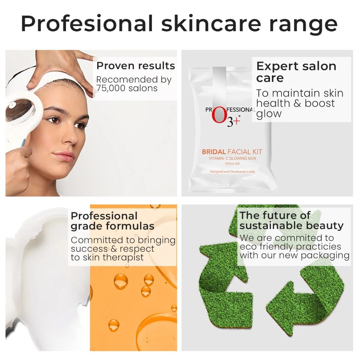 O3+ - Bridal Facial Kit Vitamin C Glowing Skin (Single Use) [73ML+79g]