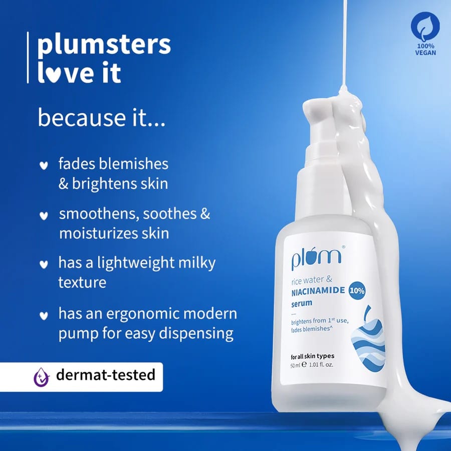 Plum - Rice Water & Niacinamide Serum 10% (50ML)