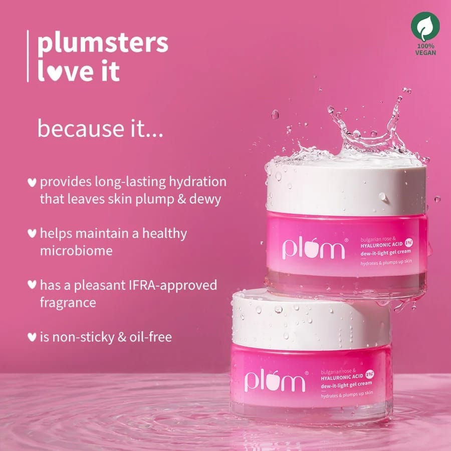 Plum - Bulgarian Rose & Hyaluronic Acid 1% Dew - It - Light Gel Cream (50g)