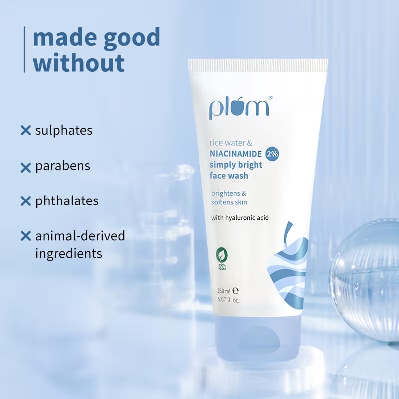 Plum - Rice Water & Niacinamide Simply Bright 2% Face Wash (150ML)