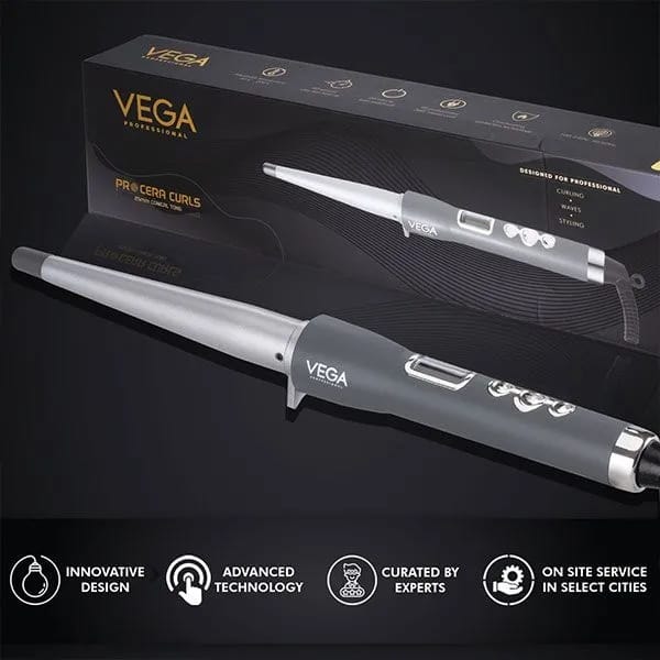 Vega Professional – Pro Cera Curls 25mm Conical Tong (VPMCT - 08)