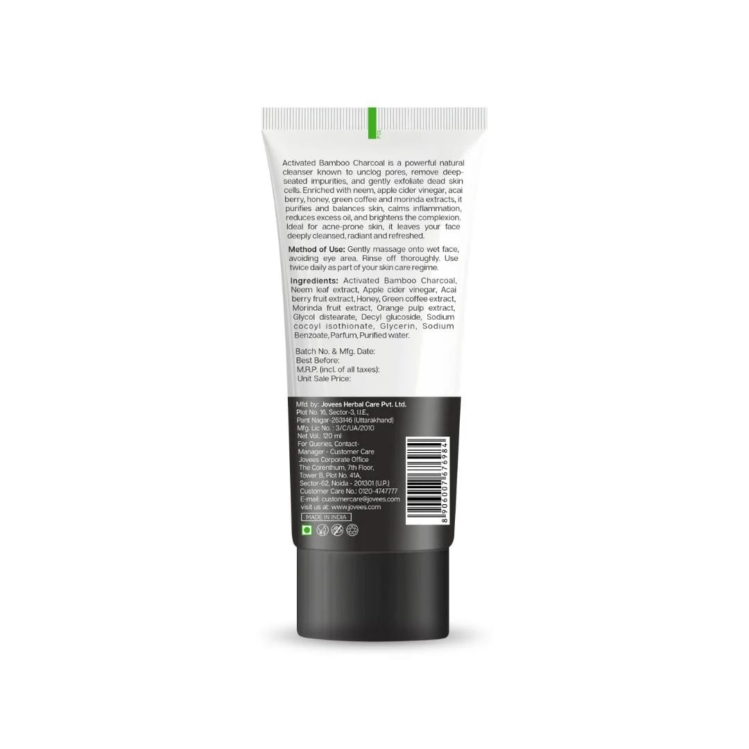 Jovees - Charcoal Detoxifying Face Wash 3 In 1 (120ML)