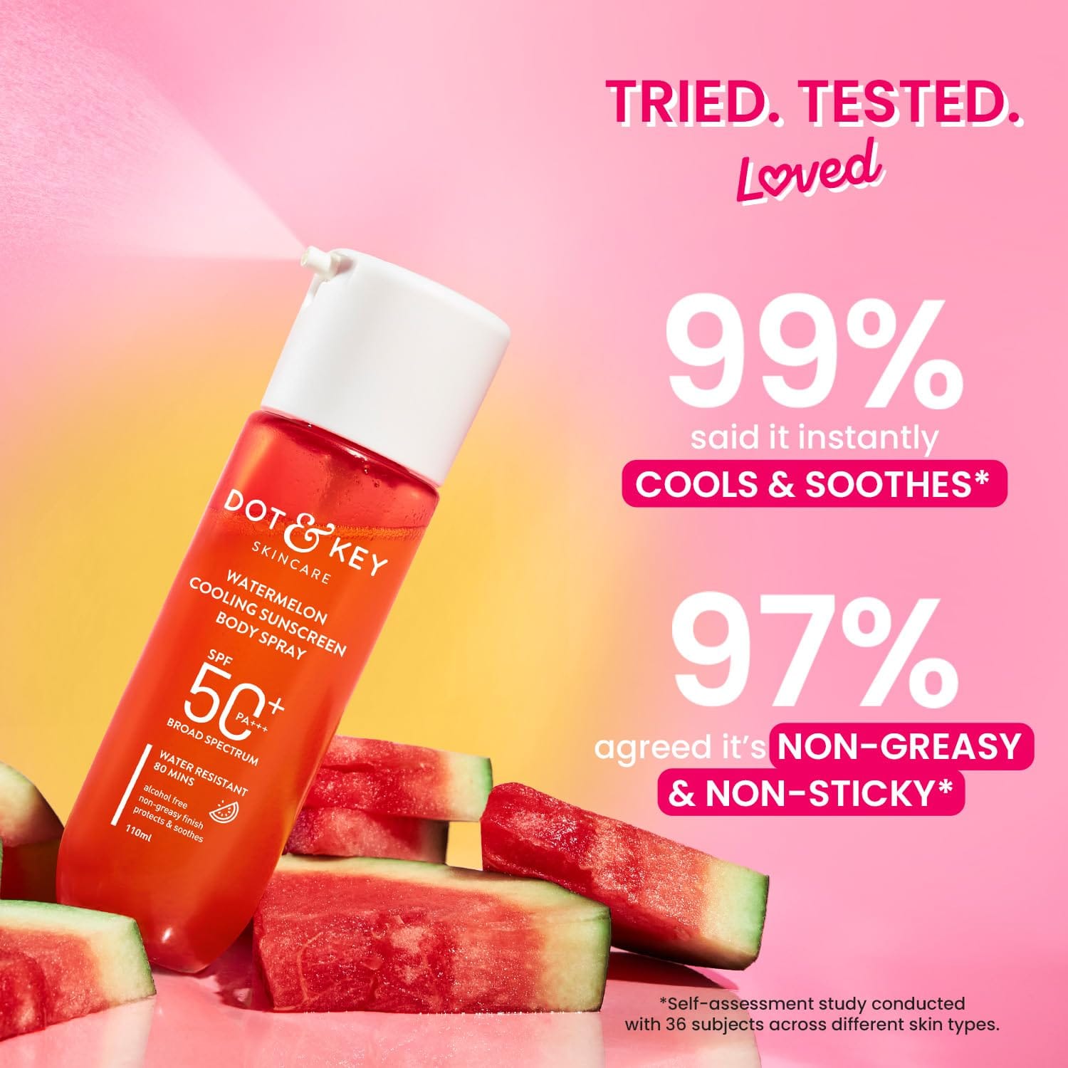 DOT & KEY - Watermelon Cooling Sunscreen Body Spray Spf 50 Pa+++ (110ML)