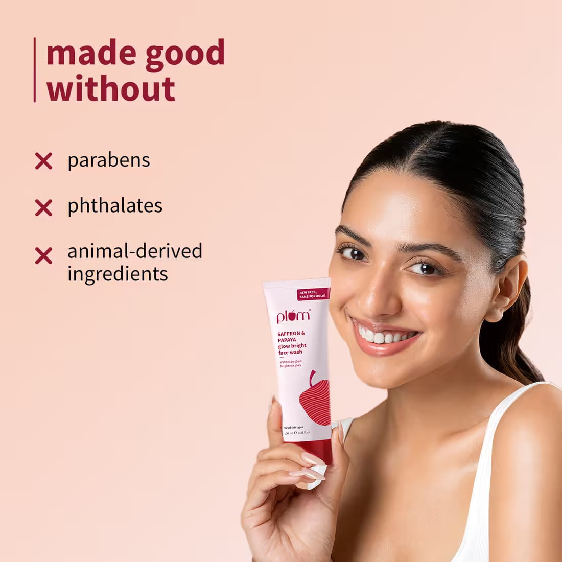 Plum - Saffron & Papaya Glow Bright Face Wash (100ML)