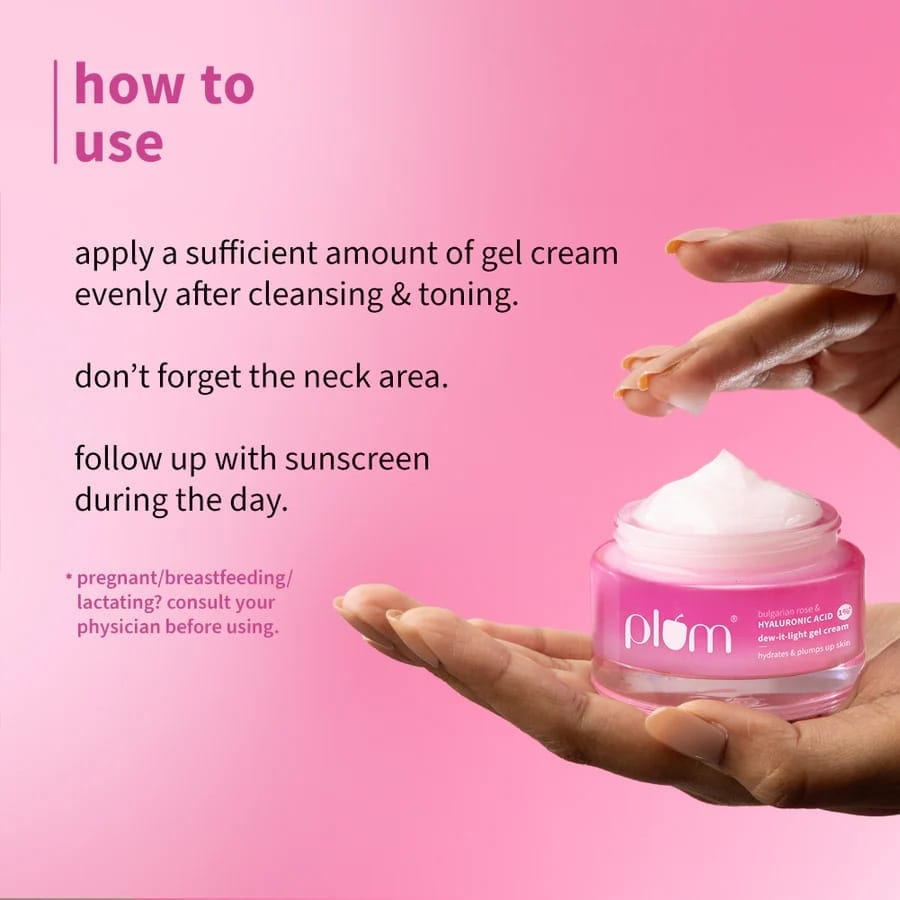 Plum - Bulgarian Rose & Hyaluronic Acid 1% Dew - It - Light Gel Cream (50g)
