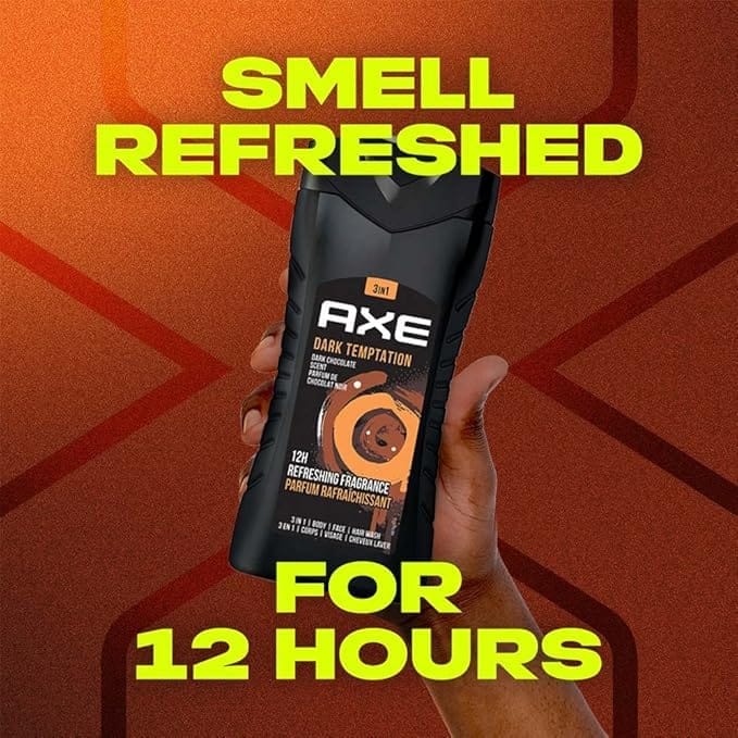 Axe - Dark Temptation 12H Refreshing 3 In 1 Face Hair Body Wash (400ML)