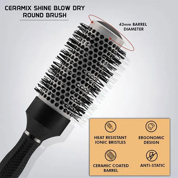 Vega Professional - Ceramix Shine Blow Dry Round Brush 43MM (VPPHB - 03)