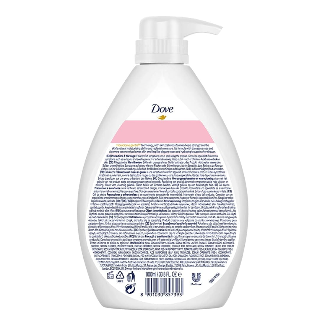 Dove - Rose Soothing Refreshing Body Wash Rose X Aloevera (1L)