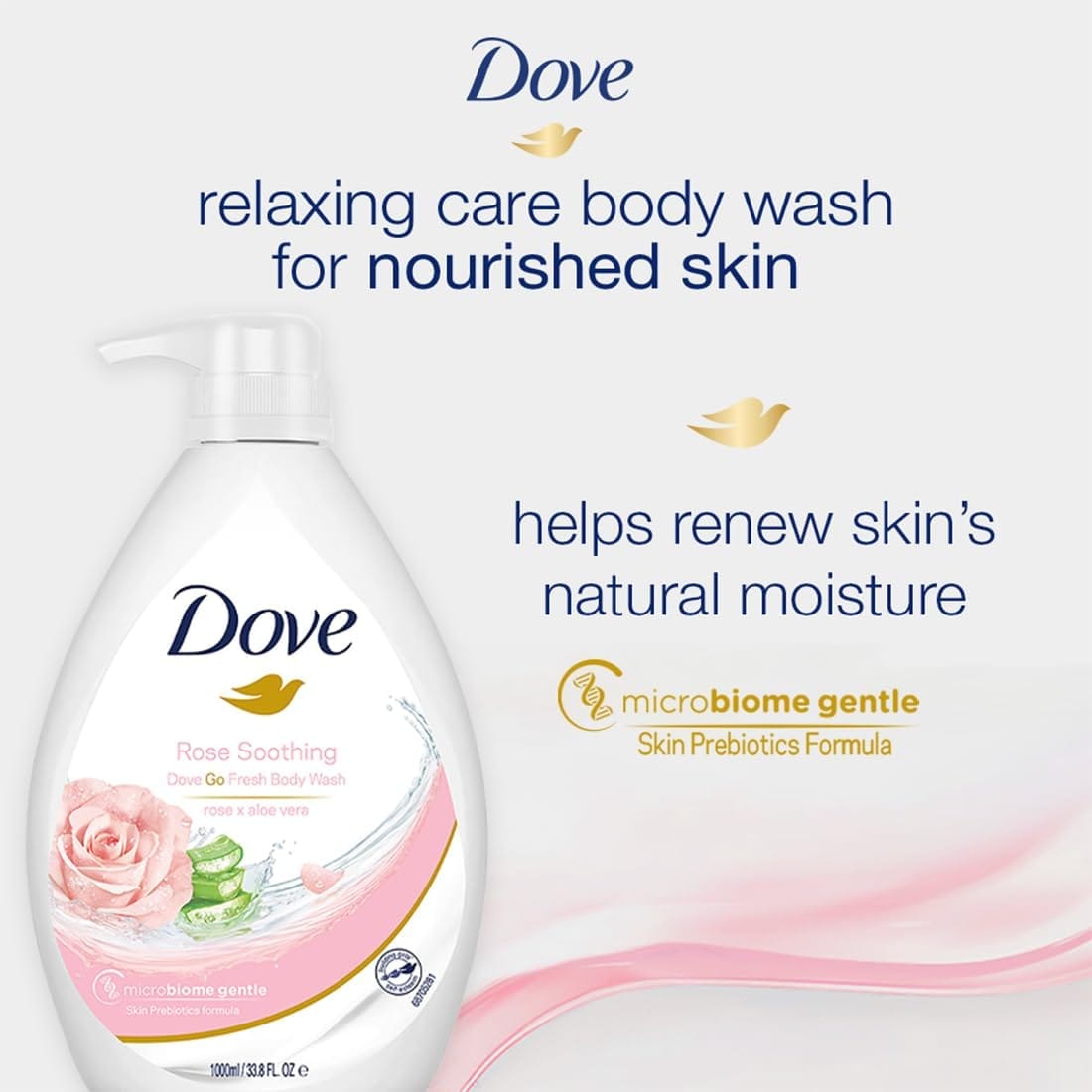 Dove - Rose Soothing Refreshing Body Wash Rose X Aloevera (1L)