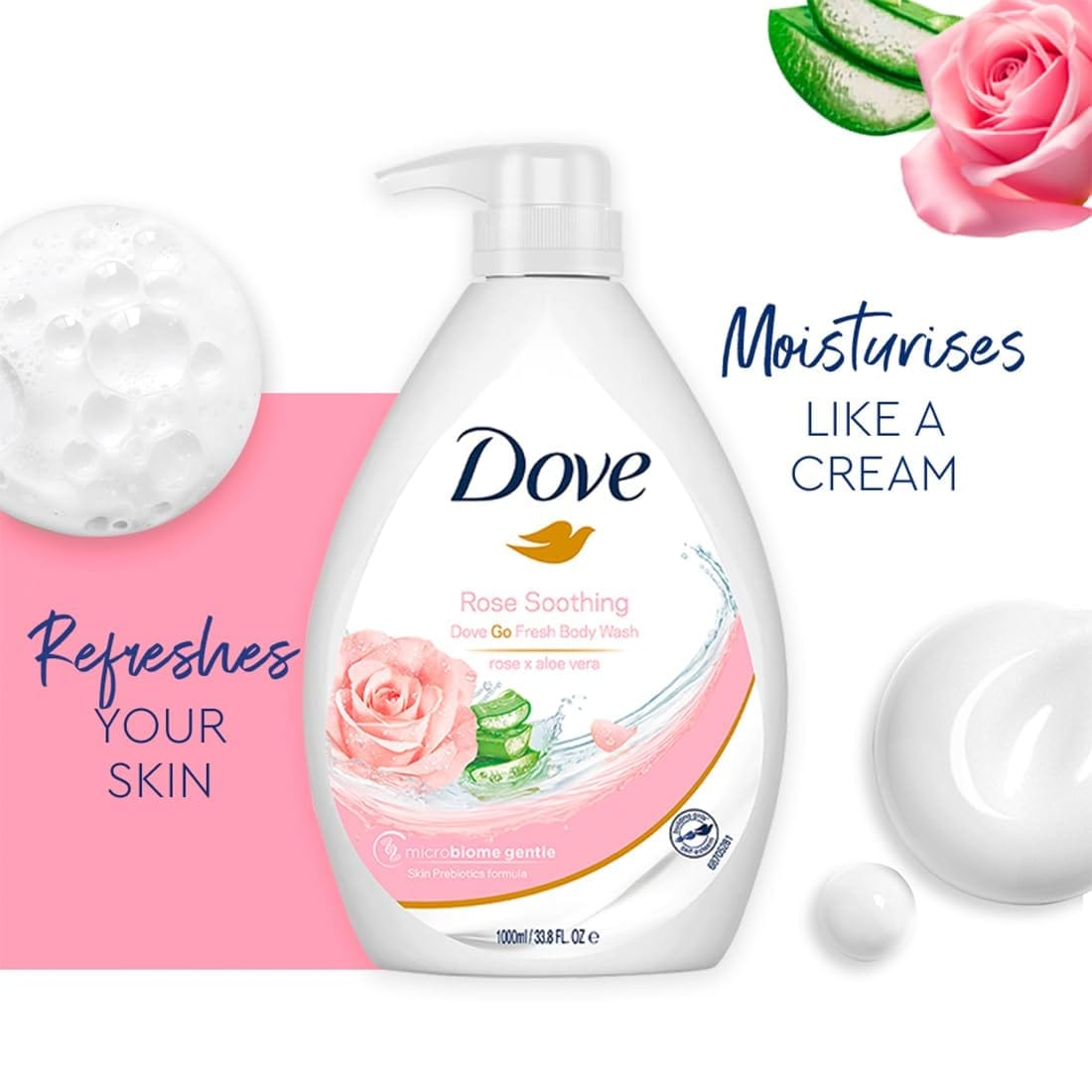 Dove - Rose Soothing Refreshing Body Wash Rose X Aloevera (1L)