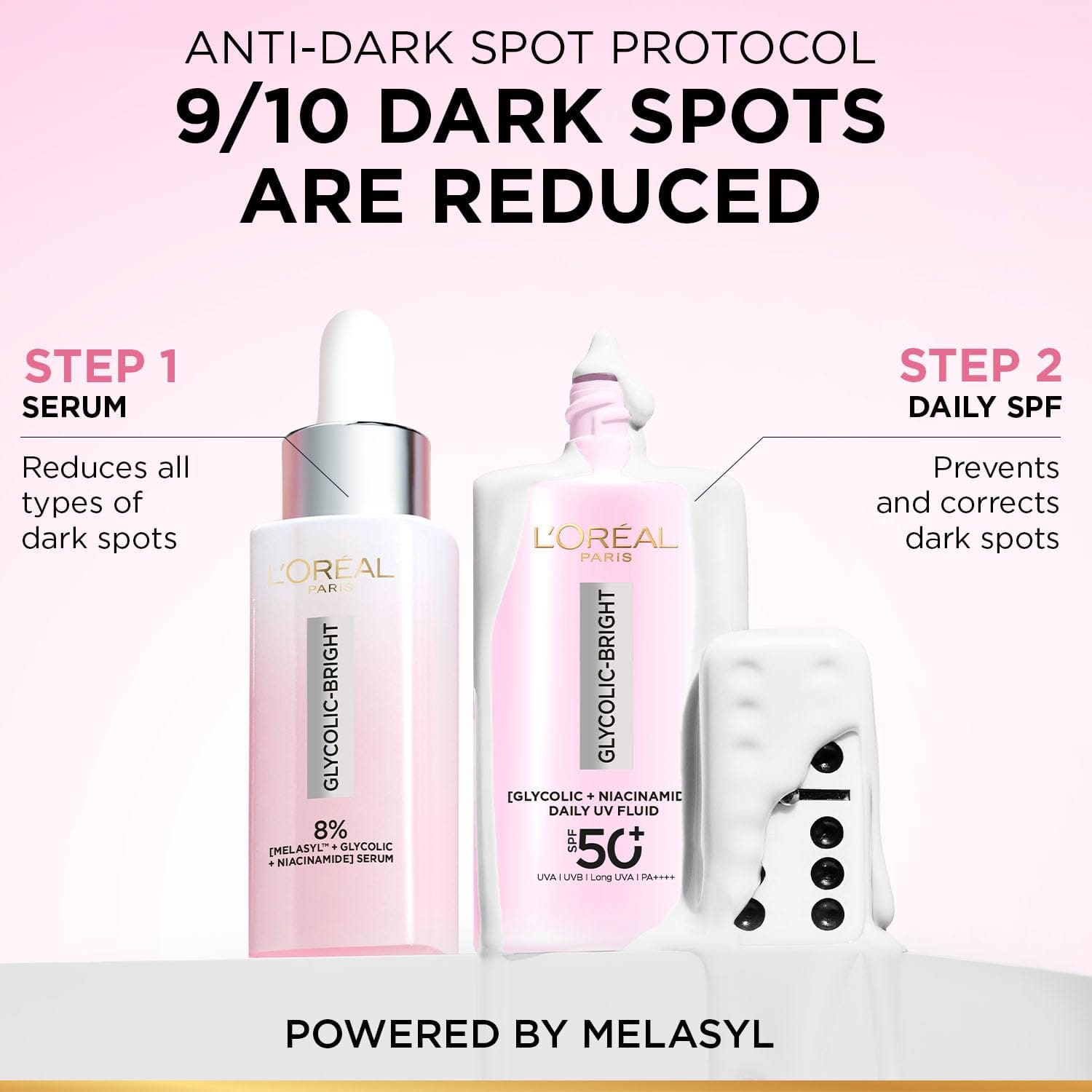 Loreal Paris - Glycolic Bright Anti Dark Spot Daily UV Fluid Spf 50+ (50ML)