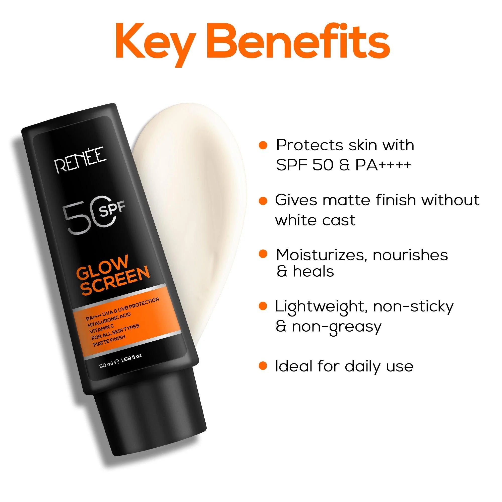 RENEE - Glowscreen SPF 50 Sunscreen Cream (50mL)