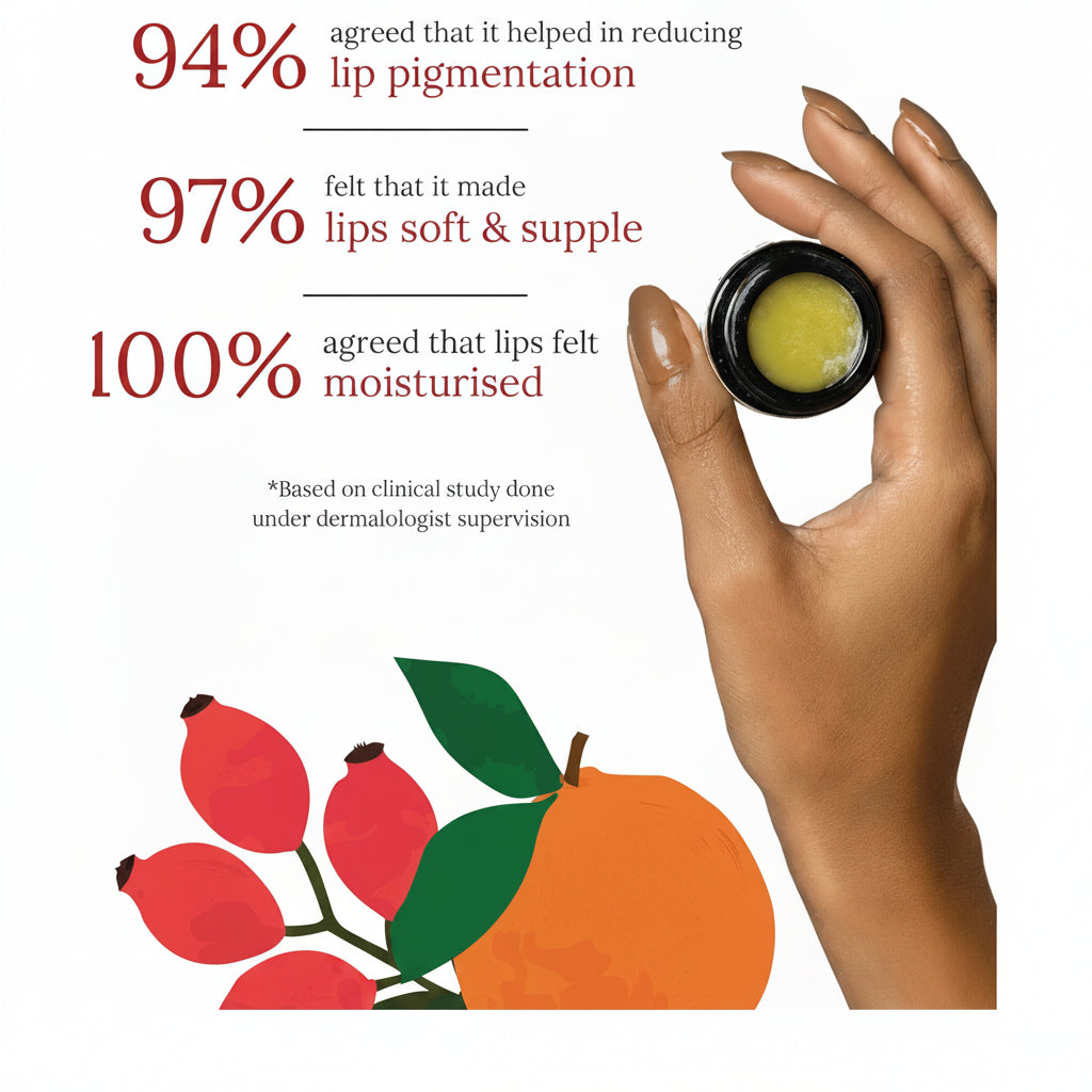 Juicy Chemistry Organic Lip Balm with Blood Orange & Rosehip, 5g | Deeply Moisturising & Brightening Lip Care | Reduces Lip Pigmentation | Dermatologically Tested | 100% Natural | Certified Organic & Cruelty-Free