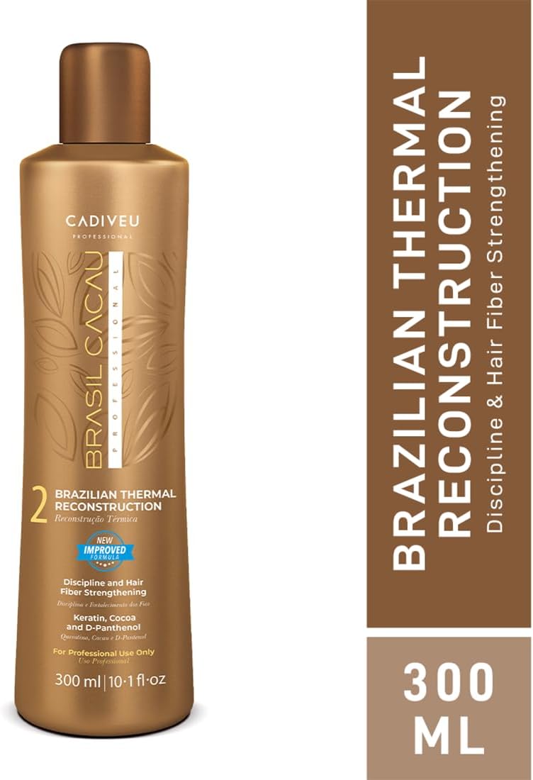 Cadiveu Brasil Cacau Professional 2 Brazilian Thermal Reconstruction- BTR Treatment Keratin Cocoa and D-Panthernal -300ml